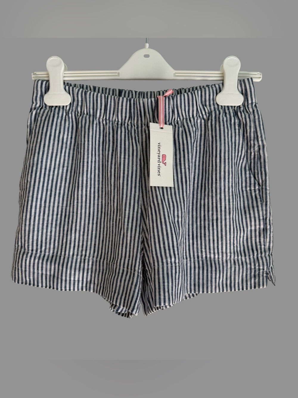 Vineyard Vines Blue/ White Stripe Lined Linen Pull On Shorts XXS NWT ($98)